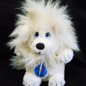 Vintage Dakin White Fluffy Dog Puppy Plush 8" Stuffed Animal 1982 Toy Lovey Nice